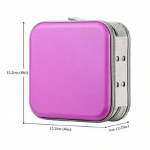 CD Case, 48 Capacity Hard Plastic DVD Case Portable Zipper CD Case Holder Large Storage Disc Wallet Bag For Car Home Travel(Purple) - 紫色 - 查看 2