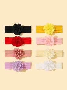 8pcs/Set Children Soft Rabbit Ear Cute Hair Bands - Multicolor - View 3