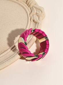 1 pieza Pulsera elástica ancha de estilo bohemio colorido, ajustable, joyería de moda para mujer, playa - Pulsera - Ver 19