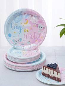 68 Piece Set,Made Of Materials, Including Disposable Paper Plates, Pink Blue Goodnight Bear Themed Paper Plates, 7-Inch Paper Plates, 9-Inch Cardboard, Disposable Party Plates, Materials, Paper Plates, Party Accessories, Party Decorations, Dessert Plates, Used For Parties, Gatherings, Barbecues, Picnics, Camping, Mother Gifts, Birthday Themed Parties And Cutlery Sets, Plates, Tissues, Paper Cups, Home Decor, Holiday Supplies, Children's Gifts, Disposable Paper Plates