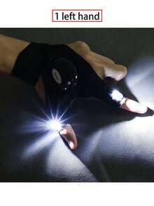 1 双 LED 便携式照明手套，成人男友风酷炫小工具照明手套，迷你电池供电，适用于家庭照明、露营、徒步旅行、钓鱼、维修等用途（含电池）