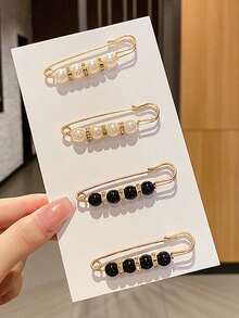 Waist Clip Brooch For Fixing And Preventing Exposure Of Low-Cut Dresses, As Well As Decorating Jackets, Cardigans, Sweaters. Includes Adjustable Aluminum Alloy Waist Clip And Brooch Set, With Modern Crystal And Butterfly Decor. Suitable For Home Use In Various Adjustable Alloy Waist Belts, 3 Sizes, Fashion Accessory, Safe And Comfortable. Decorated With Pearls And Crystals, Fashionable Waist-Cinching Brooch, Suitable For Daily Life, Prevent Exposure Collar Pin, Wool Sweater Collar Accessory, Shawl Clip For Women