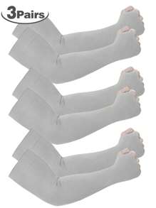 3pcs/1 Pair Male/Female Anti-UV Arm Sleeves, Compression Sleeves For Men To Cover Arms, Male/Female Sun Protection Sleeve Covers - Unisex Sun Protection Arm Sleeves
