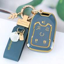 Key Fob Cover Case With Keychain Compatible With Chevy For Chevrolet For For Suburban For Tahoe For Gmc For Yukon XL For Terrain For Acadia Protector Accessories Anti Fall And Dust-Proof Keybag - Butterfly Buckle - View 4