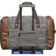 Upgraded Version 65L Expandable Canvas Duffle Bag Travel Overnight Holdall Weekend Bag With Shoes Compartment Large Carry On Bag Tote Gym Bag For Men Women - Gray - View 6