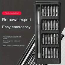 24pcs Precision Screwdriver Set, Including 24 Magnetic Screwdriver Bits, Chrome Vanadium Steel, Manual Operation, Multi-Purpose, Suitable For Electronics Repair, Home Maintenance And DIY - Non-Plated Metal Material - Multicolor - View 4