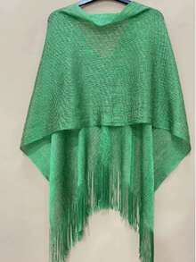 1pc Women's Fashionable & Versatile Knit Shawl Collar Poncho, Comfortable, Breathable, Suitable For Sun Protection In Spring/Summer, Can Be Worn In Multiple Occasions - Multicolor - View 13