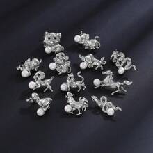 24pcs/Set Mini Rhinestone Decor Alloy Brooch Pins, Suitable For Daily Wear, Fixing Clothes Collar And Preventing Exposure - Set Brooch - View 14