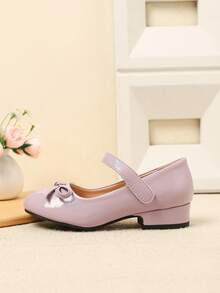 Girls Bow Decor Versatile Elegant Children Shoes, Autumn/Winter - Purple - View 5