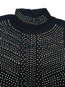 Rhinestone Mock Neck Bodysuit