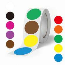 500Pcs Colorful Sticker Roll Dot Stickers Colorful Sticker Dots Color Dot Stickers Colored Dot Stickers Circle Sticker Roll Vinyl Waterproof Stickers For Water Bottle,Computer,Laptop,Phone,Luggage,Notebook,Fridge