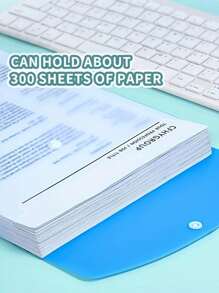 Carpeta de archivos de PVC transparente gruesa con botón a presión, tamaño A4, carpeta de archivos transparente y resistente al agua de gran capacidad con bolsillo para etiqueta, organizador de documentos, para almacenamiento de documentos de oficina y organización de artículos de papelería de estudiantes, excelente para la temporada de regreso a clases