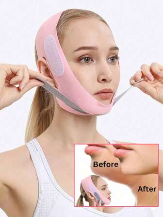 1 Stück Gesichtsmaske mit Bandage, Bandage zum Formen und Konturieren des Gesichts, atmungsaktiv