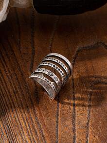 1 Pc Western Ring Jewelry Retro Pattern Chunky Rings For Women - Multicolor - View 9