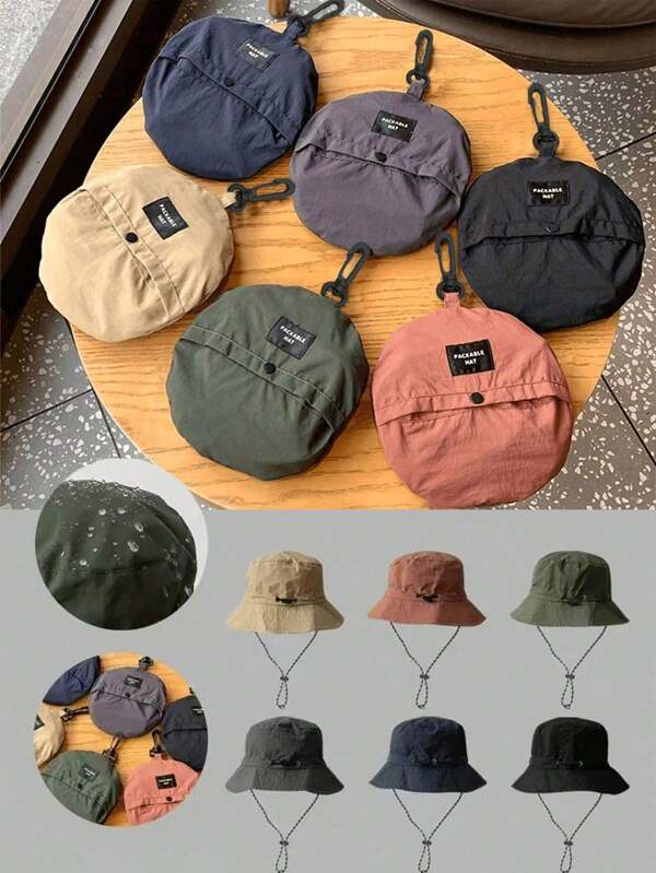 1pc Unisex Foldable Outdoor UV Protection Bucket Hat, 1pc Waterproof, Quick-Drying, Bucket Hat, Outdoor Climbing Hat Sun Hat Camping Camping Stuff, Summer Breathable Outdoor Sun Hat Is Suitable For Fishing, Mountaineering, Hiking, Traveling, Camping, Vacation