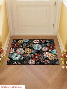 Intricate Mandala-Like And Floral Patterns Area Rug, Comfortable For Bedroom, Living Room, Study, Entryway, Room Decor As Floor Mat, Modern Polyester Non-Slip Absorbent Floor Mat, Washable & Non-Slip, Carpet For Living Room - Indoor All-Season Home Decor, Rugs For Bed Room, Living Room Large Rugs, Black, Mint Blue, Golden Yellow And Pink Tones, Living Room Dector | Bedroom Dector - Multicolor - View 14