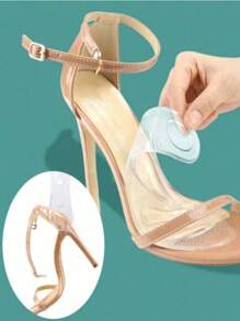 1 Pair Self-Adhesive Adjustable 3/4 Length Shock-Absorbing Anti-Slip Insoles, Suitable For Women's High Heels, Sandals, Heels, Wedges