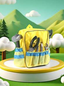 Set da 9 pezzi di attrezzatura da ingegnere per bambini, inclusi gilet, zaino, berretto da ingegnere, attrezzi, adatto per giochi di ruolo al chiuso ed all'aperto, interazione genitore-figlio, per stimolare le capacità pratiche dei bambini