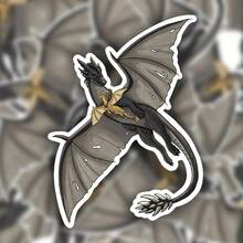 Wasserfester Drachen Aufkleber mit Vierflügel-Design - Strapazierfähiger Papieraufkleber für Laptops, Wasserflaschen, Handyhüllen, Tagebücher und Scrapbooking - Vielseitiger Klebeaufkleber