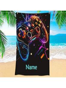 Toalha de praia leve com design de controle de jogo personalizado - Poliéster supermacio, secagem rápida e superabsorvente, adequada para praia, piscina, acampamento e viagens - presente perfeito para família e amigos, toalha de praia para decoração de banheiro no verão, multifuncional, requintada, elegante, de alta qualidade, personalizada, única, presentes ideais para ele, sala de chá, casa, jardim, escritório, para aniversários, para o Dia dos Namorados, para o Dia das Mães, para aniversários, para o Dia dos Pais, para formatura, para casamentos, para inauguração de casa, vibrações de férias