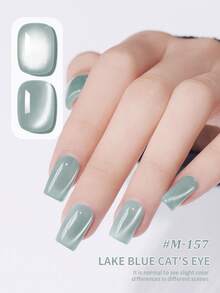 XEIJAYI 1瓶湖蓝色猫眼甲油胶，UV/LED固化，持久速干甲油胶 - 春夏送给女性的理想礼物 - 薄荷綠 - 查看 4