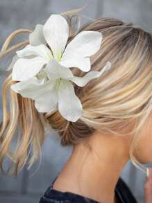 1 pieza de Pinza para el cabello con forma de flor de lirio estilo bohemio, pinza para el cabello con forma de flor como regalo del Día de San Valentín