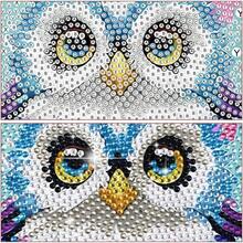 5D鉆石畫套件，全鑽可愛動物鉆石藝術套裝，DIY鑽石畫套件，水晶簡易繪畫藝術工藝套件，適用於成人初學者家居牆飾，節日送給朋友的禮物 - 淺藍色 - 查看 4