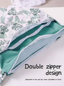 1 Stück Nass-Trocken Beutel für Stoffwindeln von Babys mit 2 Fächern, wasserdicht waschbar Aufbewahrungstasche zum Reisen für Badeanzug, Gym, Strandtuch