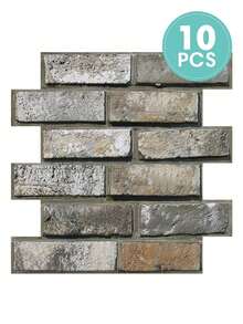 COMMOMY 1pc/10pcs/20pcs 3D Faux Brick Peel And Stick Backsplash, Waterproof Wall Panel, Kitchen Wall Decor Farmhouse, For Bathroom, Living Room, Bedroom, Vintage Style Home Wall Decor