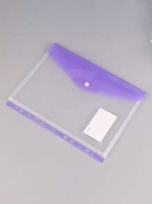 Carpeta de archivos de PVC transparente gruesa con botón a presión, tamaño A4, carpeta de archivos transparente y resistente al agua de gran capacidad con bolsillo para etiqueta, organizador de documentos, para almacenamiento de documentos de oficina y organización de artículos de papelería de estudiantes, excelente para la temporada de regreso a clases