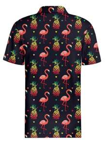 Men Golf Shirts Fun Print Hawaiian Crazy Men Stylish Polo Shirts