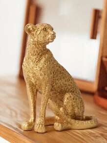 1 Piece Of Leopard Squatting Desktop Decorative Ornaments, Resin Material Retro Style Handicrafts Decoration Suitable For Study, Entrance, Office, Hotel Decoration