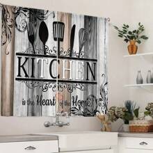 2 Stück schwarze Buchstaben Muster Vorhänge, Heimtextilien Fenster Dekoration, Gardinenstangen Tasche digital bedruckte Vorhänge, Polyestermaterial, geeignet für Wohnzimmer, Küche, Schlafzimmer, Arbeitszimmer, Esszimmer, Heimdekoration