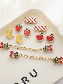 10 قطع من الزخارف الملونة للأحذية، زخارف أنثوية للأحذية مع الحلوى والموز والكرز والتفاح والفراولة للنساء، زخارف لأحذية الكلوج المزهرة، مجوهرات زخرفية جميلة لهدايا الحفلات وأعياد الميلاد