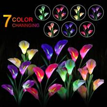 Solar Garden Lights, Calla Lily Flower Light, Color Changing Lights Outdoor For Garden Decoration, Yard Decor And Gift For Mother Simulation Flower Decorative Flower Lights For Garden Patio Yard Pathway Decoration