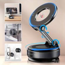 360° Rotating Magnetic Phone Holder, Foldable And Retractable, ABS Material, Not Waterproof, Suitable For Car/Shower/Travel/Gym/Smooth Mirror ,Phone Stand,Car Accessories