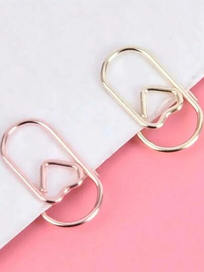 10 Pieces - Cute Heart-Shaped Gold Rose Clip Bookmark Metal Office Accessories Paper Clip Patch Clip Stationery Valentine's Day, Valentine's Day Wedding, Birthday
