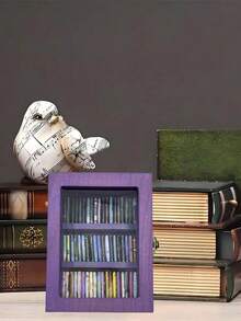 1个舒缓焦虑书架（含60本书），有助于缓解焦虑，迷你书架设计，可用作娃娃屋装饰、房间装饰，营造书香氛围。即使独处时，它也能陪伴您，缓解焦虑。迷你装饰品，适合作为派对礼物送给朋友、家人或爱人，可放置于房间、办公室、私人空间作为装饰。 - 紫色 - 查看 4