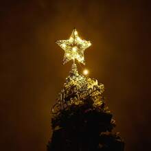 Lighted Christmas Tree Topper, Star Treetop With Lights Warm White Fairy Lights, Holiday Christmas Tree Decorations