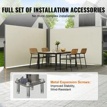 Retractable Creamy White Patio Screen 63 Inch Height 236 Inch Length Outdoor Divider And Partition Wall For Patios And Gates - Beige - View 4