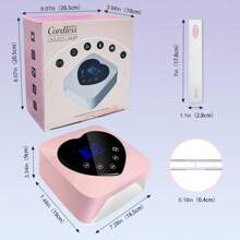 Lámpara de uñas UV LED inalámbrica con 2 limas, doble fuente de luz UV/LED, recordatorio inteligente de bajo consumo, 5 temporizadores, control táctil y sensor automático, secado rápido (rosa)