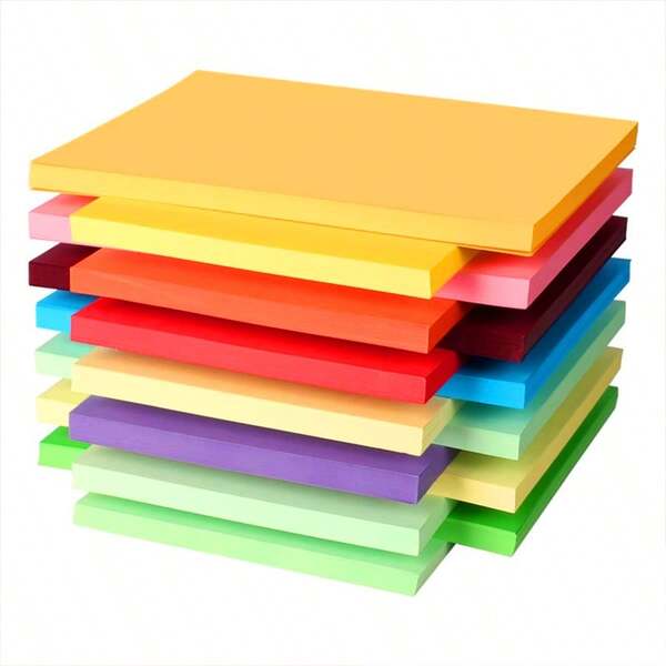 ورق بطاقات مقاس A4 ، 80 جم ، عبوة بطاقات متعددة الألوان ب- 10 ألوان زاهية ، مثالي للفنون والحرف والمكاتب والقرطاسية - 50 ورقة ، مستلزمات مدرسية ، استعداد للعودة للمدارس