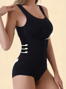 1 pieza Moldeador corporal para mujer - Control de abdomen, cinturilla y elevación de glúteos con cierre de gancho