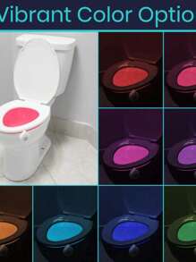 Lâmpada para vaso sanitário noturna com sensor  e  prova d'água de 8 cores