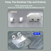 iplay VR Charging Dock For Quest2/3/3S Fast Charging Station For VR Headset And Controllers With RGB Light Effect And Typ-C Charging Cable -White