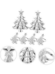2-50pcs Elegant Christmas Tree Napkin Rings, Green Christmas Tree Napkin Rings, Suitable For Birthday, Farmhouse, Wedding, Halloween, Thanksgiving, Easter And Other Occasions - Perfect For Self-Service Table Decoration - Multicolor - View 12