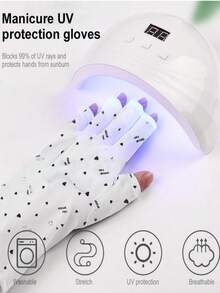 QPRETTY DU 2 A Set Of Nail Gloves UV, Black, Sun And Radiation Protection, Black Hand Cover To Protect Dew Finger Light To Do Nails