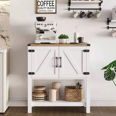 Bufetera Credenza De Madera Estante De Cocina Moderno Blanco