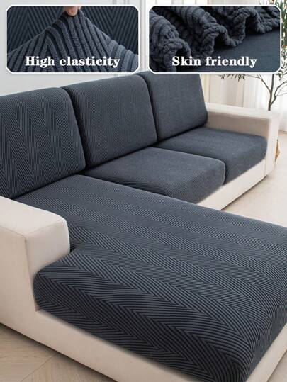 1PC Jacquard Elastic Sofa Cushion Cover Santi-Dirty Modern Couch Cover SlipcoversFor Living Room Bedroom Outdoor Sofa Protection Pet Stain Prevention 4-Season Sofa Seat Cushion Cover For L-Shaped Single Seat Recliner And 1/2/3/4 Seater Sofas Autumn Home Decor Winter Thickened Edition Sofa Throw Cover