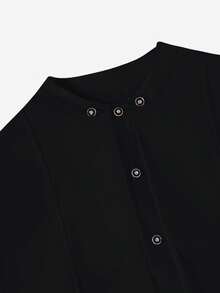 男士白色 Dashiki 两件套，休闲简约设计，独特领口，修身剪裁，长袖衬衫和松紧腰裤，非洲时尚服装，街头服饰，适合休闲、派对、约会、婚礼、文化活动 - 黑色 - 查看 7